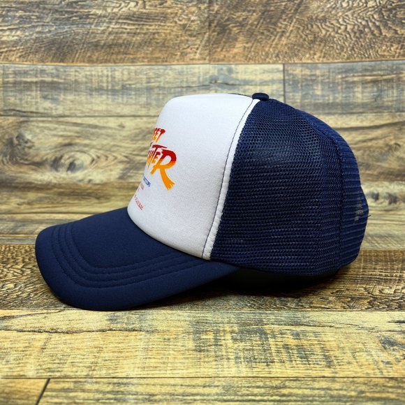 Street Fighter Mens Trucker Hat Navy Snapback 1987 Retro Video Game Ball Cap - Picture 4 of 8